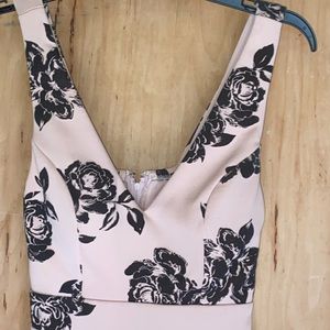 Pink dress with black flowers